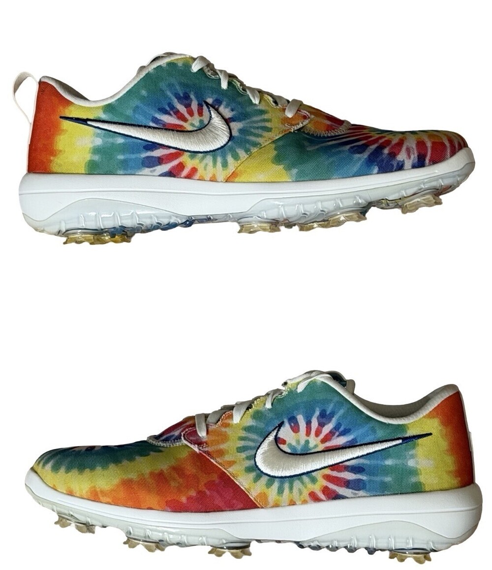 Size 11.5 Nike Roshe G Tour "Peace & Love" Tie Dye Rainbow CK1222-100 Golf